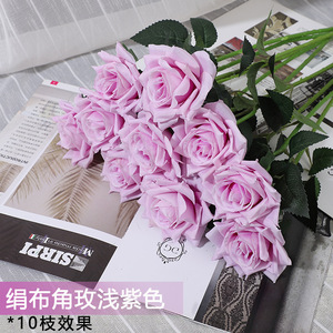 ดอกไม้ประดิษฐ์สีม่วง พลาสติก ผ้าไหม คุณภาพสูง สำหรับตกแต่งงานแต่งงาน - Product Image 4