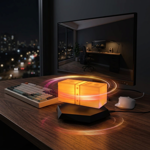 Modern Money Magnet <b>Lamp</b> 3D Dollar Bill LED Floating Night Light <b>Levitating</b> Rotating Touch Control Dimmable Warm White Home - Product Image 3