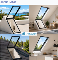 Fenêtre de toit électrique ventilée moderne à double vitrage en verre trempé à ouverture automatique, insonorisée et étanche pour villa