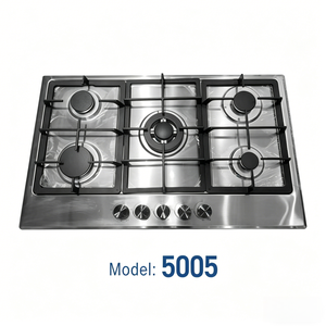 Cuisinière à gaz encastrable 5 brûleurs en acier inoxydable avec allumage automatique et protection anti-extinction de flamme - Product Image 2