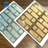 Large Background Art Decorative Beveled Glass Mirror Mosaic Tile Small Wall Frameless Diamond Adhesivs Sticker Mirror