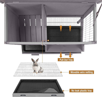 Cage à lapin d'intérieur avec bac en fil métallique, cage à lapin d'extérieur avec plateau extractible personnalisable