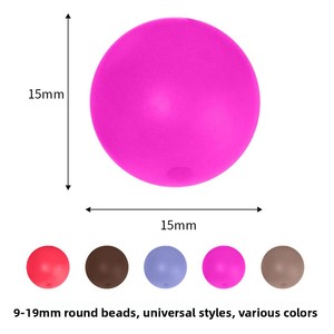 Perles en silicone de qualité supérieure, rondes, 15 mm, couleur bonbon, de qualité alimentaire pour bébés, clips de sucettes <span class=keywords><strong>DIY</strong></span>, vente en gros auprès d'un fabricant chinois - Product Image 3