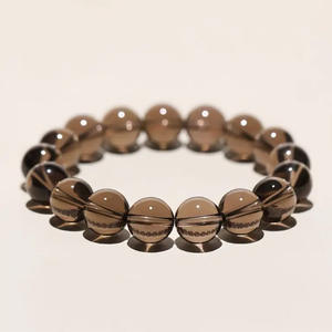 Wholesale Crystal Beads Jewelry <b>Bracelets</b> Women Smoky Quartz <b>Stone</b> Stretch Round Beads <b>Bracelet</b> - Product Image 3