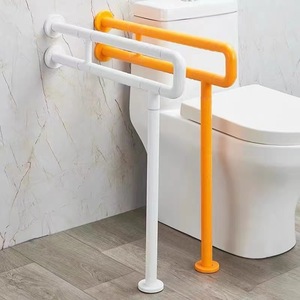 Barres d'appui WC « Filial Piety Comes First », capacité de charge 300 kg, en plastique et acier inoxydable, support de sécurité moderne et simple pour salle de bain - Product Image 1
