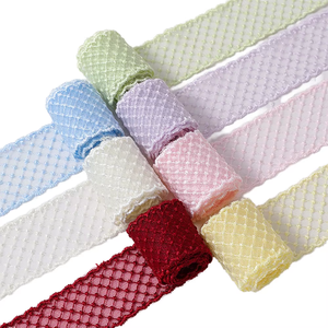 Nastro di pizzo personalizzato 40MM 50Y <span class=keywords><strong>con</strong></span> ricamo in Organza colorato per fiocco per capelli e decorazione borsa 50 Yard in pizzo - Product Image 2