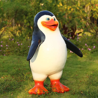 Sculpture de pingouins de taille réelle personnalisée, Statue de pingouins de personnage de Madagascar
