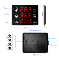 Detector Digital de Calidad del Aire para Montar en la Pared, Medidor de CO2, Temperatura y Humedad, Sensor NDIR, Pantalla LED, Monitoreo Interior con Función de Alarma