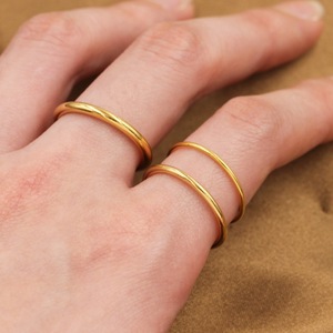 Non appannamento 14K <span class=keywords><strong>oro</strong></span> pieno di <span class=keywords><strong>anelli</strong></span> per la signora di moda minimalista <span class=keywords><strong>anelli</strong></span> in <span class=keywords><strong>oro</strong></span> per le donne fai da te accessori fatti a mano - Product Image 2