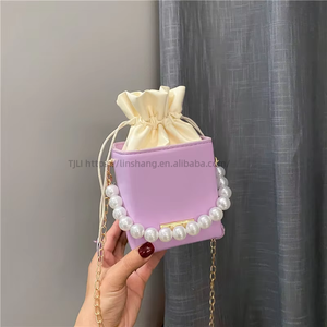 Fashion Girl Purse Small Messenger Mini Pearl Square Bag Women <b>Box</b> Handbags for Ladies Shoulder Messenger Bags - Product Image 5