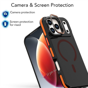 Coques de téléphone magnétiques avec support d'appareil photo translucide mat pour iPhone 17 Pro Max 16 15 13 12, antichoc, Fundas <span class=keywords><strong>Para</strong></span> pour iPhone - Product Image 6