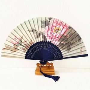 Ventiladores de Seda Mini Personalizados al por Mayor, Plegables a Mano, Estilo Arte Popular con Técnica Pintada, de Bambú Portátil para Decoración del Hogar - Product Image 4