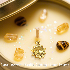 Etichetta personalizzata Eco Friendly di lusso Yoga meditazione dolce arancione plesso solare profumato Chakra candele con cristallo - Product Image 5