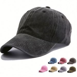 Gorra de béisbol deportiva unisex lisa de mezclilla lavada multicolor personalizada al por mayor, ajustable, estilo Dad Hat - Product Image 1