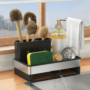 Organizzatore per Lavello in Acciaio Inox con Portaspugna, Portaspazzole, Portasapone e Portaoggetti Antiruggine per <span class=keywords><strong>Cucina</strong></span> - Product Image 6