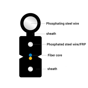 Hỗ trợ ODM 1F lõi thả Cáp g.657a2 ngoài trời <span class=keywords><strong>FTTH</strong></span> 2 lõi trên không ngoài trời thả Cáp gjyxch/gjyfxch sợi cáp quang - Product Image 4