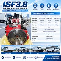 Ensemble moteur diesel CUM ISF3.8 105KW 140HP 2600RPM 3.8L 4 cylindres HPCR Turbo pour remplacement de véhicule utilitaire léger, camionnette, fourgonnette