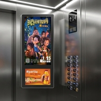 Pantalla Digital de Señalización para Montaje en Pared, Pantalla Dual de 18.5" y 10.1", Android 4G, Reproducción en Bucle por USB, Pantalla LCD Digital para Publicidad en Ascensores