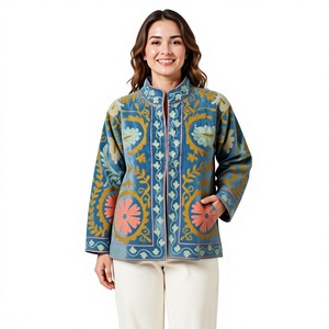 Veste réversible en velours et coton pour femme, style universitaire matelassé, manteau d'automne, col mandarin, manches longues, fermeture à points ouverts, sans fermeture éclair - Product Image 1