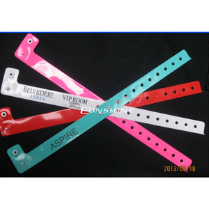 Pulsera médica barata con logotipo personalizado, pulseras de plástico de vinilo impermeables para eventos de hospital de una sola vez - Product Image 3