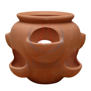 Jardinière décorative d'intérieur en terre cuite faite à la main vietnamienne avec logo personnalisé - Product Image 1