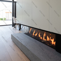 Cheminée au gaz contemporaine à insertion en verre sans espace libre CRUISE 1219/1524/1727/1828mm