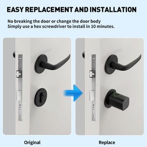 ट्या में डिजिटल इलेक्ट्रॉनिक लॉक सिलेंडर पासवर्ड, कार्ड, मैकेनिकल कुंजी फिंगरप्रिंट ब्लैक और सिल्वर स्मार्ट लॉक सिलेंडर - Product Image 6