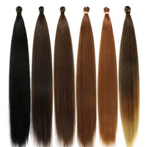 Rebecca <span class=keywords><strong>Ariel</strong></span> Tresses droites au crochet Paquet de cheveux de poney Tressage synthétique Extensions de cheveux au crochet doux brun ombre - Product Image 6