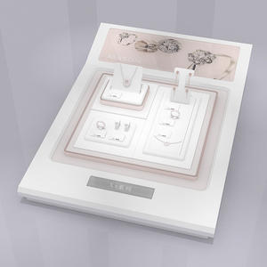 Vendita di gioielli di lusso da banco in pelle PU set espositivi per bracciale collana orecchino ciondoli anello - Product Image 5