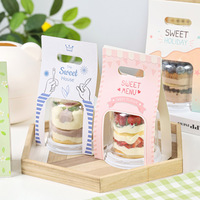 IMEE Petite boîte transparente de 3 pouces pour mini-gâteaux, emballage portable demi-rond pour mousse, gâteau aux fruits, gâteau aux fraises