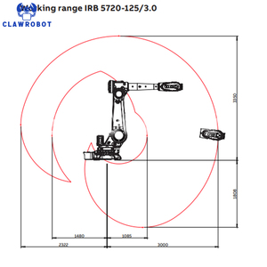 Robot de manutention CLAWROBOT ABB 6 axes 125 kg pour travaux lourds, gravure, finition, usinage, TCP à distance - Product Image 2