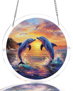 Attrape-soleil en cristal artificiel Baleine bleue, thème océan romantique, pour anniversaire et Noël, ornement artistique pour fenêtre intérieure - Product Image 1