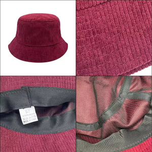 Wholesale Women's Corduroy Fisherman Hat <b>Large</b> Brim Sunshade Embroidery Logo Small Batch Foldable Breathable Warm - Product Image 5