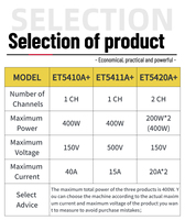 Testeur de charge électronique programmable de bureau ET5410A+ 400W 40A 150V, alimentation, testeur de batterie 15A 150V, équipement de test