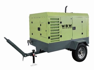 Máy nén khí trục vít DIESEL di động 350cfm 12bar theo dõi và máy nén di động bốn bánh - Product Image 4