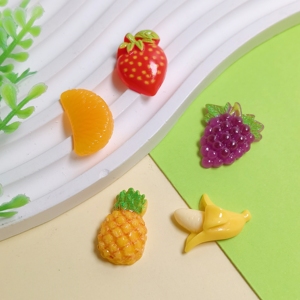 100pcs Resin Fruits Charms Flat Back Cabochon Headwear Accessories DIY <b>Scrapbooking</b> Crafts Phone Case Decoration - Product Image 5