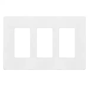 Screwless Decorator Wall Plate Cover existing electrical decor outlets 3-Gang Unbreakable PC Thermoplastic SI8833-W Glossy White