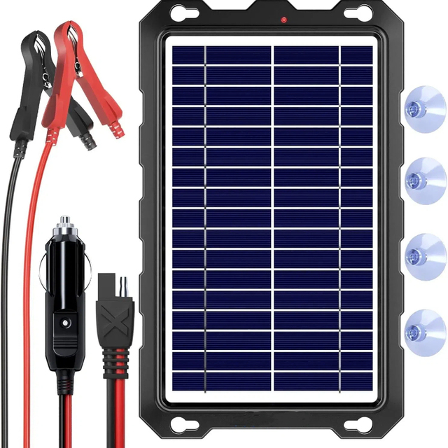 Alecter Solar APH-P121 Smart Charge 7.5W 16% Efficiency 38x23cm Solar Battery Maintainer Waterproof Trickle Charger Kit Car
