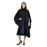 Cape de coiffure transparente avec logo personnalisé haut de gamme pour salon de coiffure Cape de coupe de cheveux antistatique non collante avec fenêtre