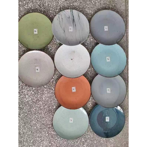 Assiette à dîner ronde en céramique de 10.5 pouces de couleur assortie Expédition de qualité C jetable immédiate - Product Image 4