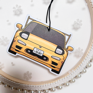 맞춤 로고 모양 나무 유기 섬유 향수 차량용 방향제 걸이형 차량용 향기 - Product Image 2