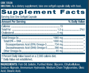 Minyak Ikan Omega-3 Bersertifikat GMP 1000mg Kapsul Formula EPA/DHA Potensi Tinggi - Product Image 3