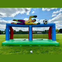 Jeu de football gonflable à bungee pour 2 joueurs - Arène de football gonflable géante avec gardien de but de dessin animé, PVC durable de 0,55 mm