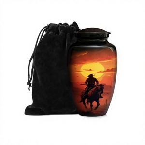 Urna de cremación para cenizas humanas, hombre adulto, mujer, caballo, urna decorativa, mamá, papá, hombres, mujeres, urna conmemorativa de entierro con bolsa de terciopelo negro - Product Image 1