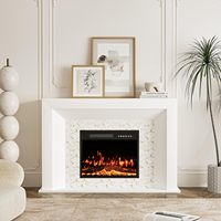 Cheminée électrique autoportante moderne avec support TV, tailles personnalisées, insert de 23 pouces, chauffage, télécommande, minuterie tactile