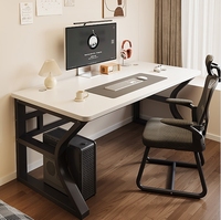 Bureau d'ordinateur en mélamine à structure solide au design moderne, étagère modulaire personnalisable, mobilier d'usine pour la maison, le bureau et l'apprentissage