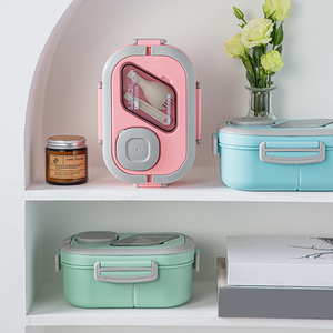 Cute Thermal Insulated <strong>Lunch</strong> <strong>Box</strong> Double Layer Bento <strong>Box</strong> With <strong>Small</strong> Individual Sauce <strong>Box</strong> for Kids School - Product Image 6