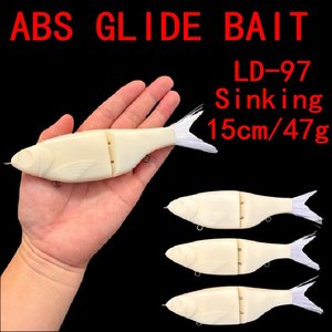 Nouvelle Arrivée 2026 LVDE Leurres de pêche vierges articulés 15cm/47g avec queue en fibre, type Swimbait pour brochet, en ABS, pour rivière et lac - Product Image 1