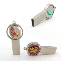 Kustom Logo rotasi harga grosir logam Usb Flash Drive Pen Drive Epoxy Resin Flash Drive Usb 3.0 2.0 untuk hadiah perusahaan