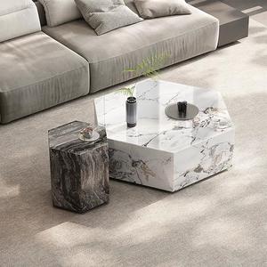 BOTON STONE Pierre Artificielle Moderne <span class=keywords><strong>Blanc</strong></span> Calacatta Poli <span class=keywords><strong>Blanc</strong></span> Comptoirs Plinthe Bloc Carré Marbre Table Basse - Product Image 1